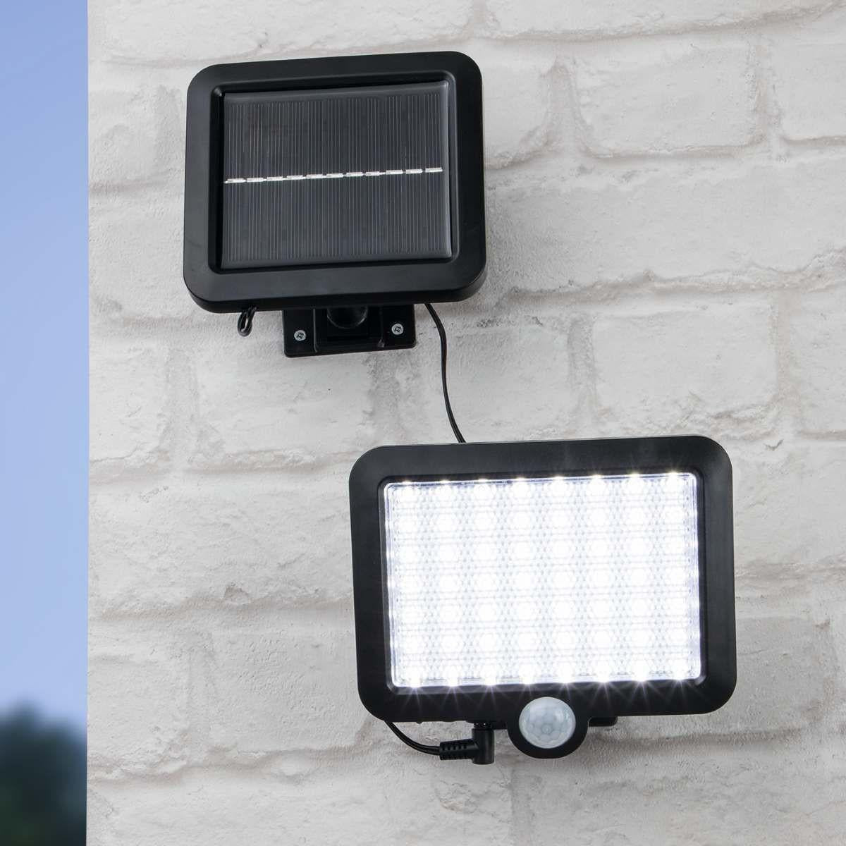 Solar Outdoor Security Light With Motion Sensor 56 LED Cool White 3x5 Meter Range.